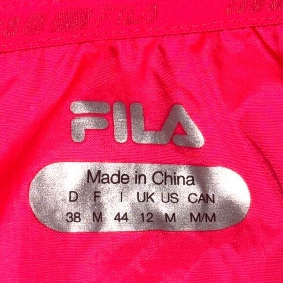Fila Womens Metallic Silver Hooded Jacket With Pink Accents & Zipper Closure Siz - Picture 2 of 9